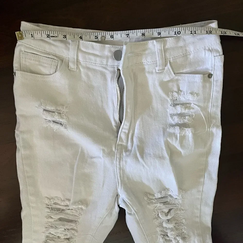 White SHEIN flare jeans
